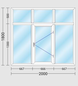 قیمت پنجره دوجداره 2 متر در 1.8 متر